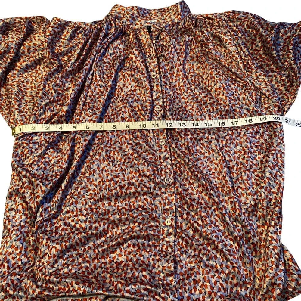 Hukad Sportswear Vintage Abstract Print Button Up Blouse Women's‎ Size Medium